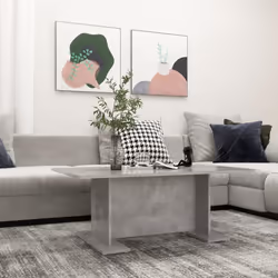 vidaXL Coffee Table Concrete Grey Engineered Wood Couch Center Accent Table