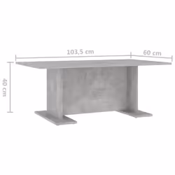 vidaXL Coffee Table Concrete Grey Engineered Wood Couch Center Accent Table - Additional view 4
