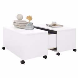 vidaXL Coffee Table White Engineered Wood Home Couch Side Centre Accent Table - Additional view 3