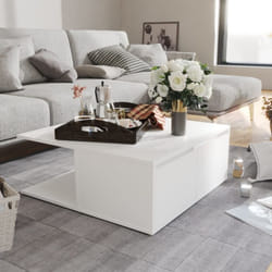 vidaXL Coffee Table White Engineered Wood Couch Side Center End Accent Table