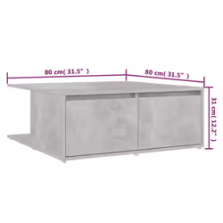 vidaXL Coffee Table Concrete Grey Engineered Wood Couch Center Accent Table - Additional view 7