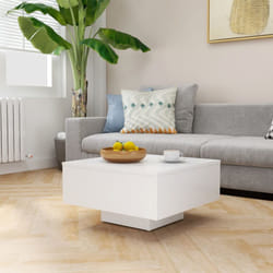 vidaXL Coffee Table White Engineered Wood Couch Side Centre End Accent Table