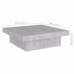 vidaXL Coffee Table Concrete Grey Engineered Wood End Side Center Accent Table - Additional view 6