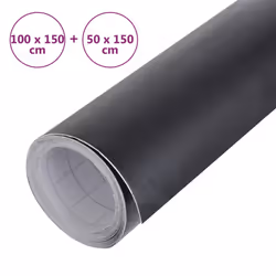 vidaXL Car Film Water Resistant Vehicle Wrap Sticker Sheet Protection Film - matt black, 100 x 150 cm + 50 x 150 cm/ 2 pcs