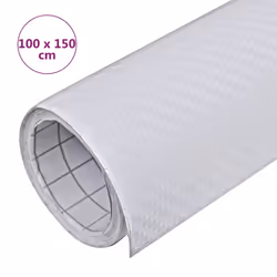 vidaXL Car Film Matt 3D Water-Resistant Wrap Sticker Sheet Protection Film - white, 100 x 150 cm/ 1 pcs