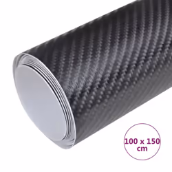 vidaXL Car Film Matt 4D Water-Resistant Film Sticker Sheet Protection Film - black, 100 x 150 cm/ 1 pcs