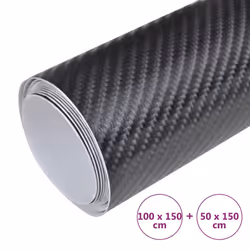 vidaXL Car Film Matt 4D Water-Resistant Film Sticker Sheet Protection Film - black, 100 x 150 cm + 50 x 150 cm/ 2 pcs