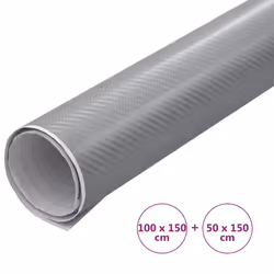 vidaXL Car Film Matt 4D Water-Resistant Film Sticker Sheet Protection Film - silver, 100 x 150 cm + 50 x 150 cm/ 2 pcs - Additional view 5