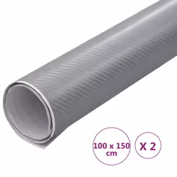 vidaXL Car Film Matt 4D Water-Resistant Film Sticker Sheet Protection Film - silver, 100 x 150 cm/ 2 pcs