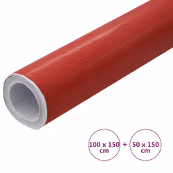 vidaXL Car Film Matt 4D Water-Resistant Film Sticker Sheet Protection Film - red, 100 x 150 cm + 50 x 150 cm/ 2 pcs