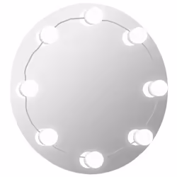 vidaXL Wall Mirror with LED Lights Round Glass Wall-Mounted Makeup Mirror - Additional view 11