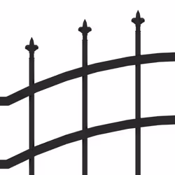 vidaXL Garden Fence with Spear Top Black Powder-coated Steel Fence Multi Sizes - 222 cm - Additional view 4