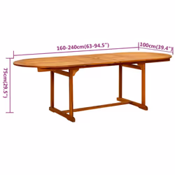 vidaXL Solid Wood Acacia Garden Dining Set 9 Piece Dinner Table and Chair - Additional view 8