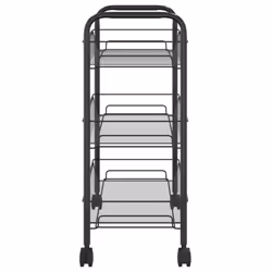 vidaXL 3-Tier Kitchen Trolley Black Iron Organiser Home Bathroom Serving Cart