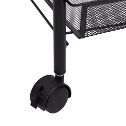vidaXL 3-Tier Kitchen Trolley Black Iron Organiser Home Bathroom Serving Cart - Additional view 5