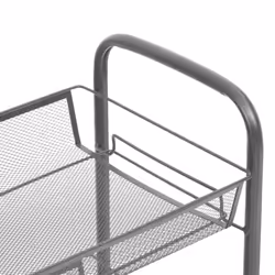 vidaXL 3-Tier Kitchen Trolley Grey Iron Organiser Home Bathroom Serving Cart - Additional view 4