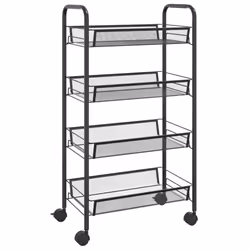 vidaXL 5-Tier Kitchen Trolley Iron Home Serving Cart Multi Colours Multi Sizes - black