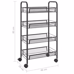 vidaXL 5-Tier Kitchen Trolley Iron Home Serving Cart Multi Colours Multi Sizes - black - Additional view 6