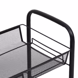 vidaXL 5-Tier Kitchen Trolley Black Iron Organiser Home Bathroom Serving Cart - Additional view 4