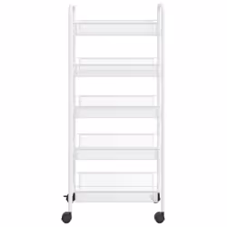 vidaXL 5-Tier Kitchen Trolley Iron Home Serving Cart Multi Colours Multi Sizes - white