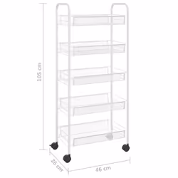 vidaXL 5-Tier Kitchen Trolley Iron Home Serving Cart Multi Colours Multi Sizes - white - Additional view 6