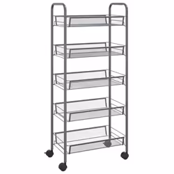 vidaXL 5-Tier Kitchen Trolley Iron Home Serving Cart Multi Colours Multi Sizes - grey