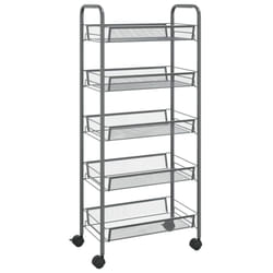 vidaXL 5-Tier Kitchen Trolley Iron Home Serving Cart Multi Colours Multi Sizes - grey