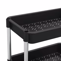vidaXL 5-Tier Kitchen Trolley Black Iron and ABS Home Bathroom Serving Kart - Additional view 4