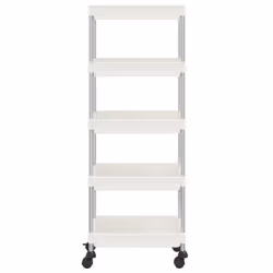 vidaXL 5-Tier Kitchen Trolley Iron and ABS Bathroom Serving Kart Multi Colours - white