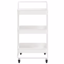 vidaXL 3-Tier Kitchen Trolley White Iron and ABS Bathroom Serving Cart Trolley