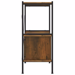 ) vidaXL Shelving Unit with Cabinet Display Shelf Steel and Engineered Wood - Dark brown and black, 80 x 40 x 92 cm (W x D x H - Additional view 4