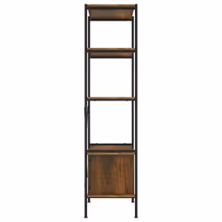 ) vidaXL Shelving Unit with Cabinet Display Shelf Steel and Engineered Wood - Dark brown and black, 80 x 40 x 163 cm (W x D x H - Additional view 4