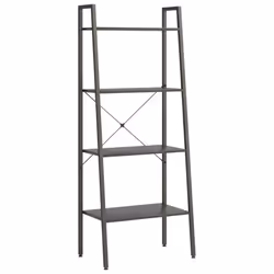 ) vidaXL Standing Shelf Storage Organiser Shelf Rack Ladder Shelf Bookshelf - Black, 56 x 35 x 140 cm (W x D x H