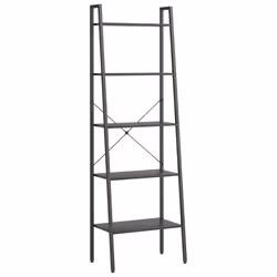 vidaXL Standing Shelf Storage Organiser Shelf Rack Ladder Shelf Bookshelf - black, 56 x 35 x 174 cm