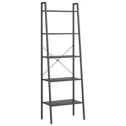 vidaXL Standing Shelf Storage Organiser Shelf Rack Ladder Shelf Bookshelf - black, 56 x 35 x 174 cm