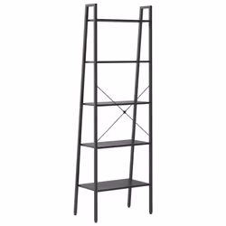 vidaXL Standing Shelf Storage Organiser Shelf Rack Ladder Shelf Bookshelf - black, 56 x 35 x 174 cm - Additional view 4