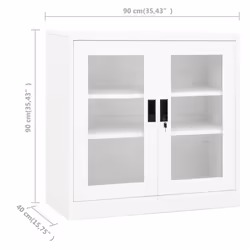 vidaXL Office Cabinet White Steel Home Filing File Storage Cabinet Lockers