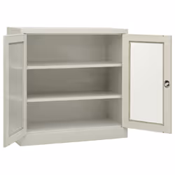 vidaXL Office Cabinet Light Grey Steel Home Filing File Storage Cabinet Locker