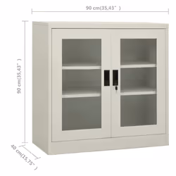 vidaXL Office Cabinet Light Grey Steel Home Filing File Storage Cabinet Locker - Additional view 4