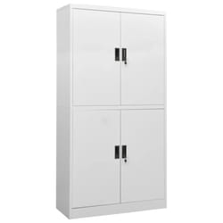 vidaXL Office Cabinet Light Grey Steel Locker Filing File Side Storage Cabinet