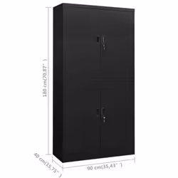 vidaXL Office Cabinet Anthracite Steel Indoor Side Storage Filing File Cabinet