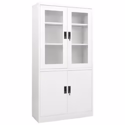 vidaXL Office Cabinet White Steel Home Filing File Storage Cabinet Lockers