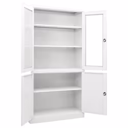 vidaXL Office Cabinet White Steel Home Filing File Storage Cabinet Lockers - Additional view 4