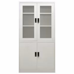 vidaXL Office Cabinet Light Grey Steel Home Filing File Storage Cabinet Locker