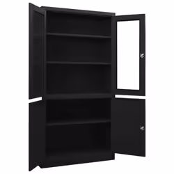 vidaXL Office Cabinet Black Steel Home Filing File Storage Cabinet Lockers - Additional view 4