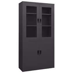 vidaXL Office Cabinet Anthracite Steel Home Filing File Storage Cabinet Locker