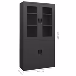 vidaXL Office Cabinet Anthracite Steel Home Filing File Storage Cabinet Locker - Additional view 7