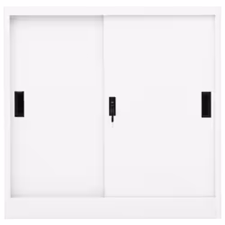 vidaXL Office Cabinet with Sliding Door White Steel File Side Storage Cabinet