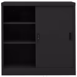 vidaXL Office Cabinet with Sliding Door Anthracite Steel Side Storage Cabinet