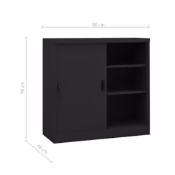 vidaXL Office Cabinet with Sliding Door Anthracite Steel Side Storage Cabinet - Additional view 7